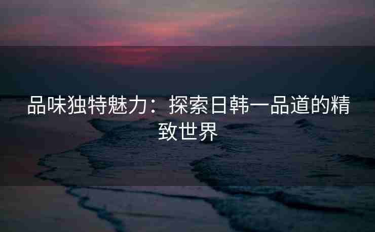 品味独特魅力：探索日韩一品道的精致世界